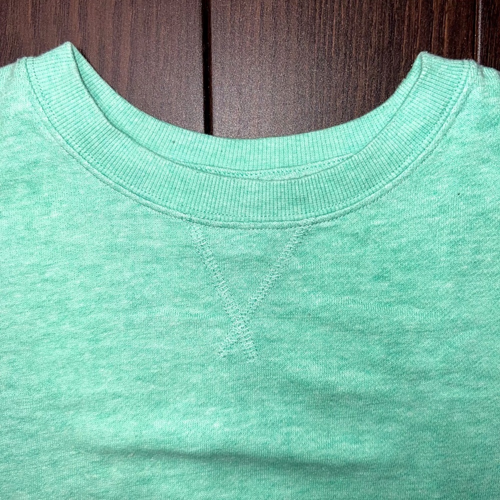 Old Navy Girls Vintage Slouchy Raw Hem Crop Sweatshirt - Mint, Size XL (14-16) - Picture 3 of 7